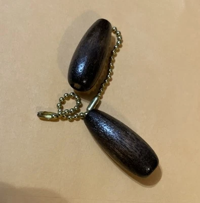 Two. Decorative Ceiling Fan Pull Chain Wood End - Image 1 of 4