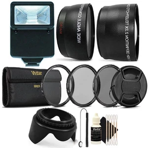 52MM Complete Lens Accessory Kit + Slave Flash for NIKON D3300 D3200 D3100 D3000 - Picture 1 of 9