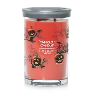 ☆☆BLOOD ORANGE PUMPKIN☆☆YANKEE CANDLE 20OZ. TUMBLER☆ SIGNATURE 2 WICK HALLOWEEN - Picture 1 of 2