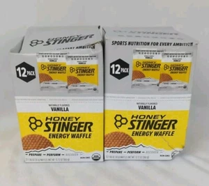 Lot Of 2 Honey Stinger Organic Waffle - Vanilla, Box of 12 Each Damaged Box - Picture 1 of 4