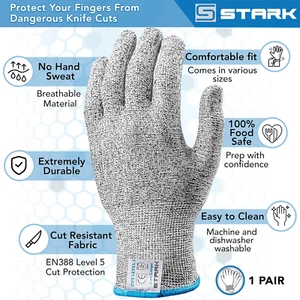 Cut Resistant Gloves, Level 5 Protection, Kitchen Cut Gloves for Meat, Shucki... - Picture 1 of 1