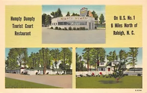 # K074 RALEIGH, N.C. POSTCARD, HUMPTY DUMPTY TOUREST COURT - Picture 1 of 2