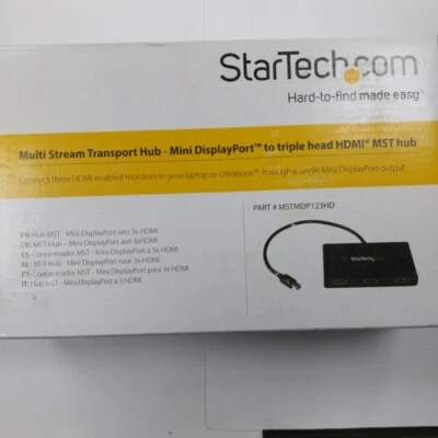 StarTech 3-Port Multi Monitor Mini to DisplayPort MST Hub Splitter MSTMDP123HD  - Image 1 of 2