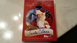 2007 TOPPS VERY RARE AUTOGRAPHED SANTA CLAUS BASEBALL CARD # SCA-SC