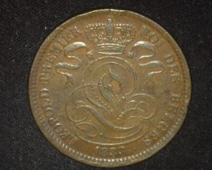 BELGIUM 1833 10 CENTIMES KM2.1 EXTREMELY FINE ~T9 - Picture 1 of 2