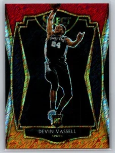 2020 Panini Select #179 Devin Vassell Red White Orange Shimmer RC Spurs - Picture 1 of 2