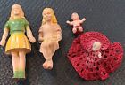 Vintage Rubber Baby Teen Dolls 2 Inch 1920's 1930's Gerber Brand Dollhouse
