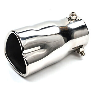 Silver Stainless Steel Car Rear Exhaust Pipe Tail Muffler Tip Heart Shape 63mm  