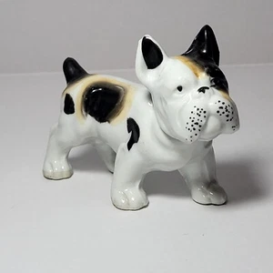 Vintage Ceramic Glazed Spotted French Bull Dog Figurine EUC Japan - Bild 1 von 17