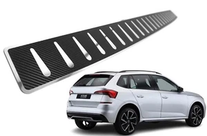 Carbon Foiled Rear Bumper Protector Guard To Fit Skoda Kamiq (2019 - Picture 1 of 5