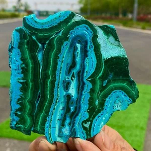 214G Natural Chrysocolla/Malachite transparent cluster rough mineral sample - Bild 1 von 23