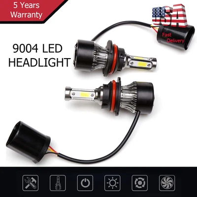 2x 9004 LED Headlight Kit High Low Beam DRL Bulbs 120W 80000LM 6500K Super White Foto 1 de 4