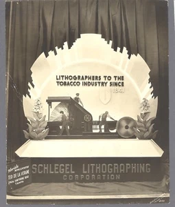 ORIG REAL PHOTO OF SCHLEGEL LITHOGRAPHING CORP DISPLAY AT TRADE SHOW MID CENTURY - Picture 1 of 2