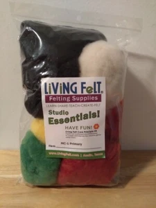 Living Felt Felting Supplies Studio Series = 5 Pack PRIMARY COLORS = New - Picture 1 of 2