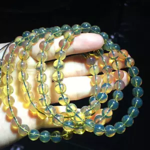 8 mm Echte Natürliche Mexiko Blau Bernstein Buddhismus Meditation MALA Gebetsperlen - Bild 1 von 5