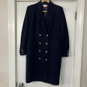 VTG Women’s Brooks Brothers Double Breasted Blazer Dress Size 8 Navy Gold Button - Picture 1 of 20