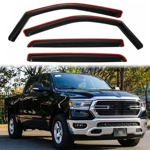 Smoke Window Visors Vent Shade Rain Guards For 2019-2024 Dodge Ram 1500 Crew Epo - Picture 1 of 14