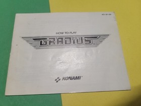 Gradius Konami NES Nintendo solo manuale libretto 1986