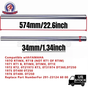 2x Front Suspension Inner Fork Tubes for YAMAHA RT1B RT2 RT3 DT1E DT2 1970-1974 - Foto 1 di 11