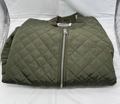 Chaqueta de bombardero acolchada con diamantes para mujer Levi's, 3X - verde militar Foto 1 de 4