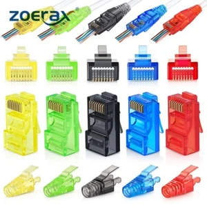 Connecteurs de passage ZoeRax 100 pièces RJ45 Cat6 et bottes de déformation 100 pièces - Photo 1/10
