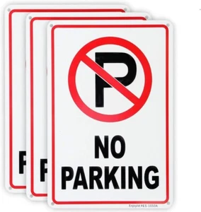 3 Pack No Parking Sign 10"x 7" .04" Aluminum Reflective Sign Rust Free - Picture 1 of 6