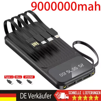 Powerbank 9000000mAh Tragbar Externer Batterie 4 USB Ladegerät für Alle Handys⭐ - Bild 1 von 4