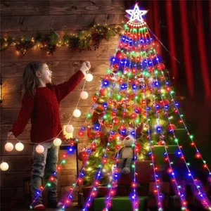 350 LED Waterfall String Light Christmas Xmas Tree Hanging Topper Star 3.5m US - Picture 1 of 11