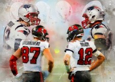 Tom Brady & Rob Gronkowski #1 Sketch Card Limited #ed/250 John Rudolph Signed SP