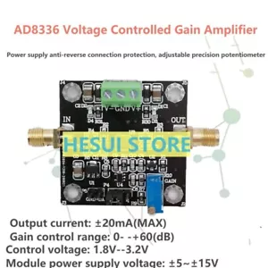 AD8336 Voltage controlled variable gain amplifier module VGA 60dB wide dynamic - Picture 1 of 5