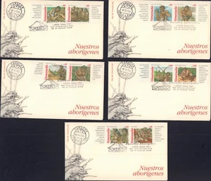 VENEZUELA 1995 INDIANS ABORIGINALS FDC SET OF 5 - Picture 1 of 2