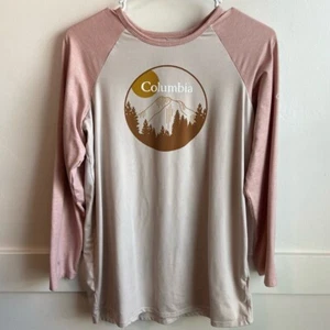 Columbia Peach Quartz & Faux Pink Heather Outdoor Elements 3/4 Sleeve Shirt - Picture 1 of 8