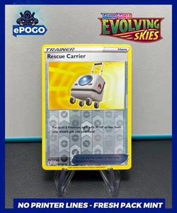Tarjeta Pokémon Rescue Carrier 154/203 Holograma Inverso Pokemon TCG Cielos en Evolución COMO NUEVA - Imagen 1 de 2