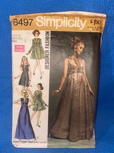 Vestido de noche Simplicity patrón de costura años 60 dos longitudes talla 10 8497 - Imagen 1 de 4