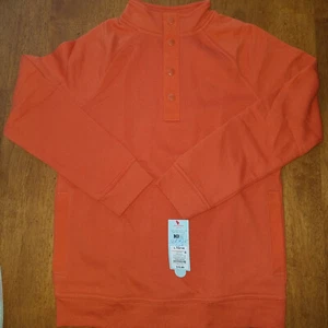 Cat & Jack unisex orange pullover sweater button collar pockets NEW sweatshirt - Picture 1 of 2