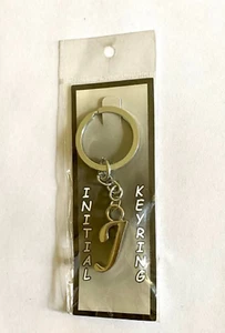 Alphabet Initial Letter J Silver Chain Keyring Gift 120mm Chain 9mm Letter - Picture 1 of 1