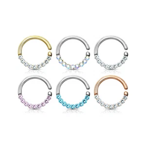 16GA 5/16" Half Circle Bendable Hoop Ringsfor Septum Ear Cartilage Daith N124 - Picture 1 of 9