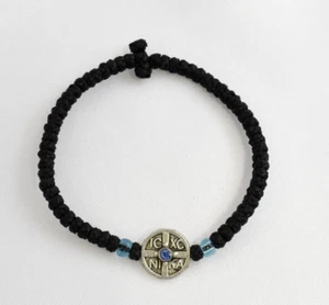 Komboskini Silver Christogram Orthodox Chotki Handmade in Greece Bead Bracelet - Picture 1 of 3