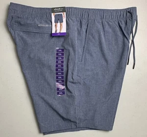 Eddie Bauer Shorts Herren Blau Pull On Stretch Wasserabweisend XXL 2XL Neu Neu mit Etikett - Bild 1 von 12