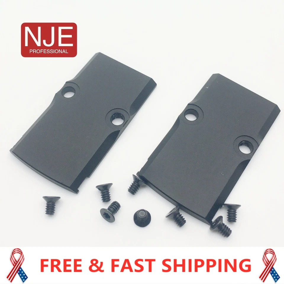 2 Pack RMR Cover Plate For Glock17/19/26 Cut Slide Trijicon Aluminum Black