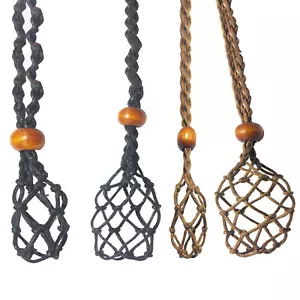 Collar de Cristal Soporte Cordón Ajustable Collar Colgante Cuerda de Cera Piedra Vacía - Imagen 1 de 16
