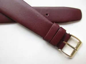 Bordeaux red vintage 19 MM "open end" soft calf leather watch band strap G - Picture 1 of 7