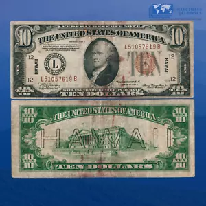 Fr.2304 1934A $10 Ten Dollars FRN Brown Seal "HAWAII" WWII, Fine #57619 - Picture 1 of 1