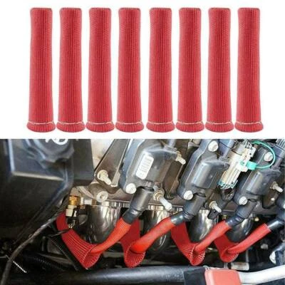Red 2500° Spark Plug Wire Boot Heat Shield Protector Sleeve SBC BBC 454 350 - Image 1 of 4