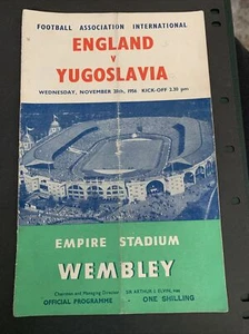 1956 England V Yugoslavia Match Programme At Wembley - Picture 1 of 3