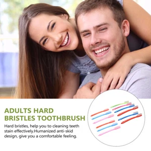12 Pezzi Spazzolino da Denti Bulk Extra Duro Largo Super Setole Setole da Viaggio - Foto 1 di 12