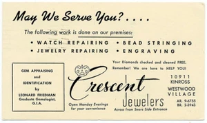US 1952 Crescent Jewelers Revalued Postal Stationery Card Cover #UX39 LA Califor - Picture 1 of 2