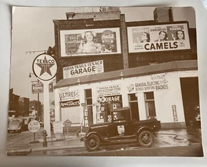 Vintage Texaco Gas Station 1940 Benton Harbor Michigan Detrola Supertone 11x14 - Picture 1 of 11