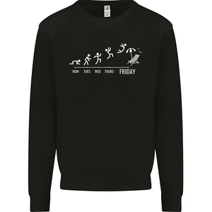 Week to Friday Weekend Beer Holiday Funny Kids Sweatshirt Jumper - Picture 1 of 12