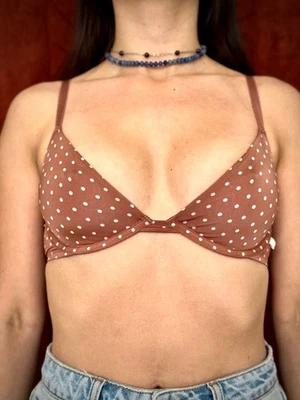 Victoria Secret Bra Brown White Polka Dots Size 34B - Image 1 of 4